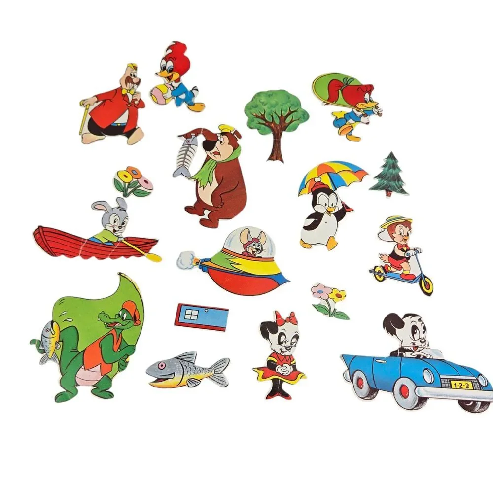 Rare 1963 Woody Woodpecker Flannel Board Play‎ Set Parts Used 16 Pieces